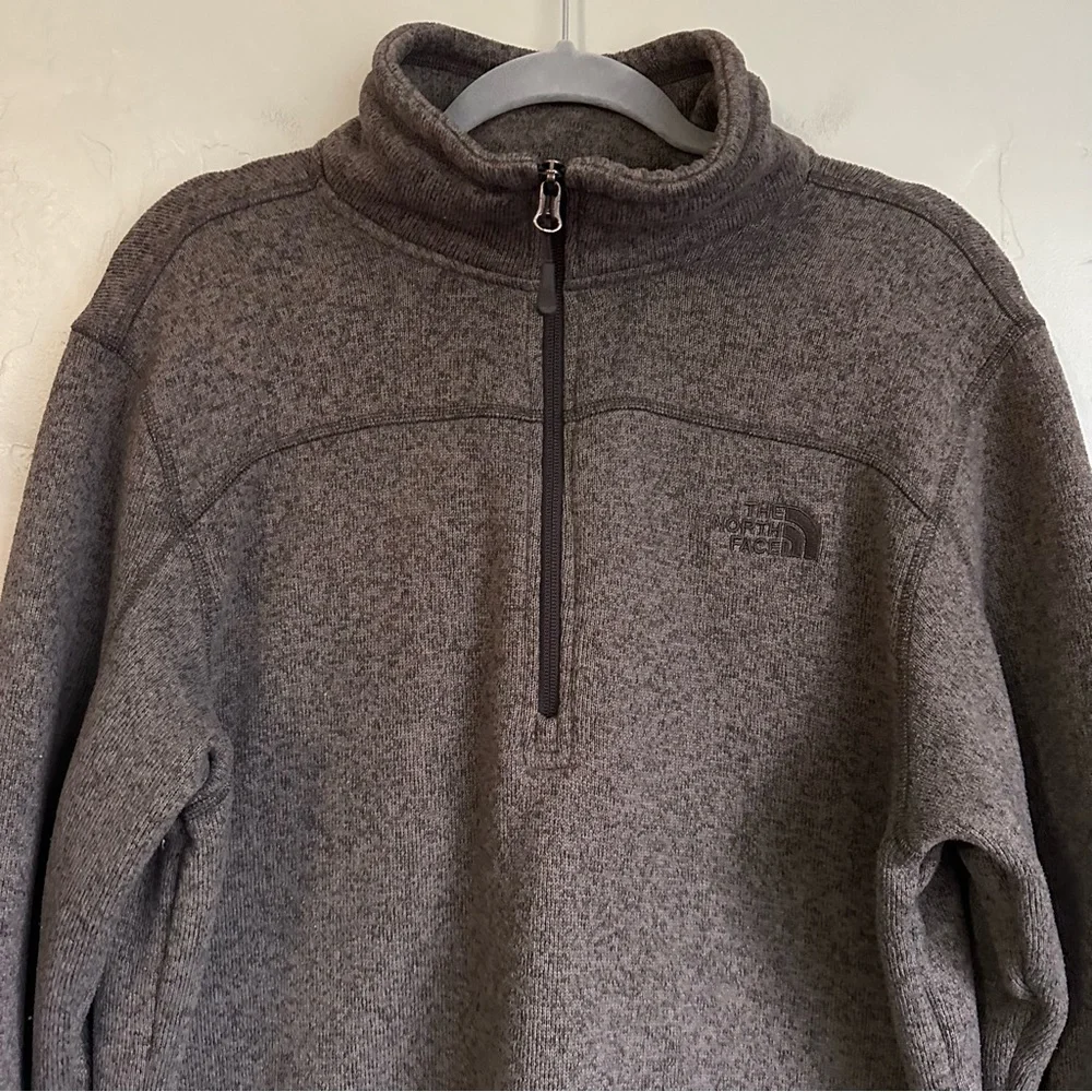 The North Face Men's Gray 1/4 Zip-Up‎ Fleece Pullover Jacket Large EUC Cabincore